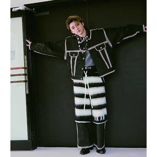 [超特急]Careless Monster×amok HAND KNITTING DENIM PANTS（BLACK）