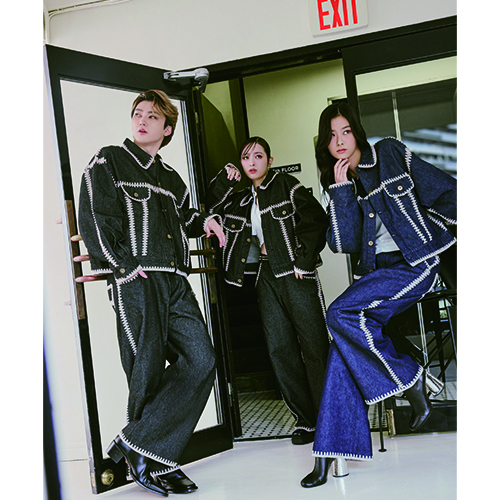 [超特急]Careless Monster×amok HAND KNITTING DENIM PANTS（BLACK）