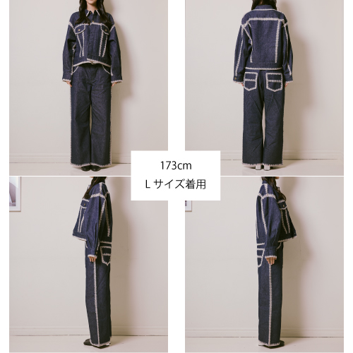 [超特急]Careless Monster×amok HAND KNITTING DENIM JACKET（INDIGO）