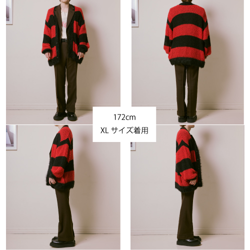 [超特急]Careless Monster×amok BORDER KNIT（RED×BLACK）