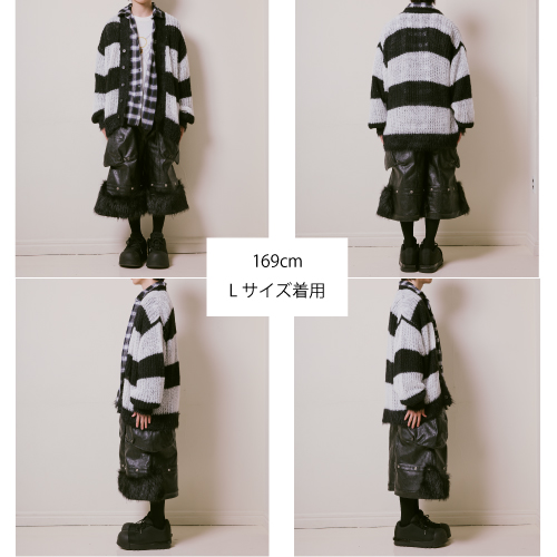 [超特急]Careless Monster×amok BORDER KNIT（WHITE×BLACK）