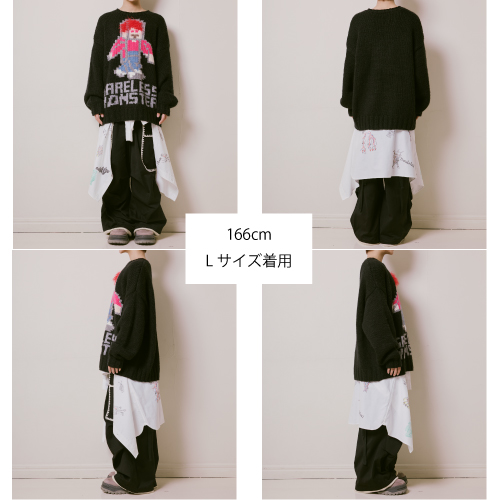 [超特急]Careless Monster×amok GAME KNIT（BLACK）