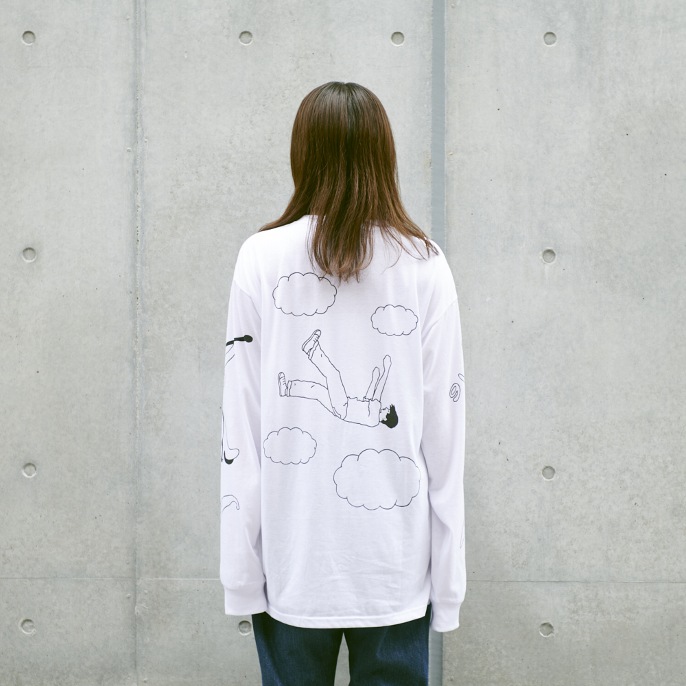 Long Sleeve T-Shirts・Fukakouryoku [White]