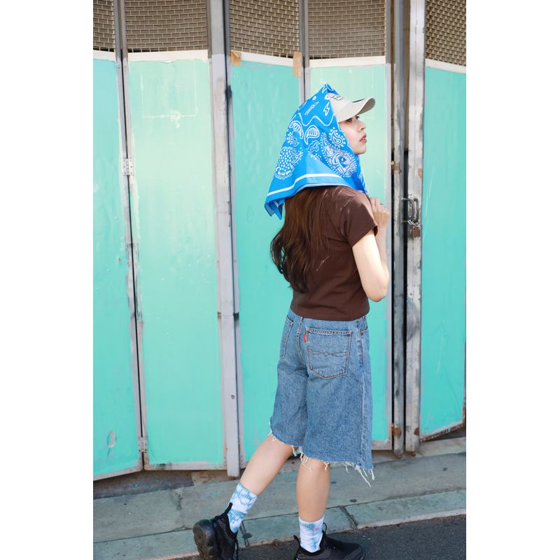 いよペイズリー大判バンダナ BLU