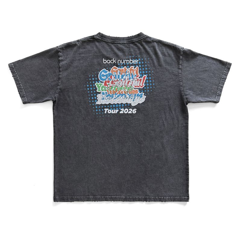 ダメージウォッシュドTシャツ　BLK