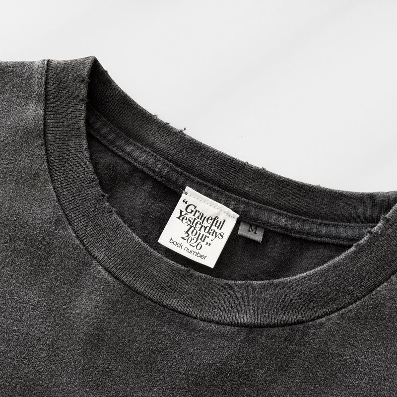ダメージウォッシュドTシャツ BLK