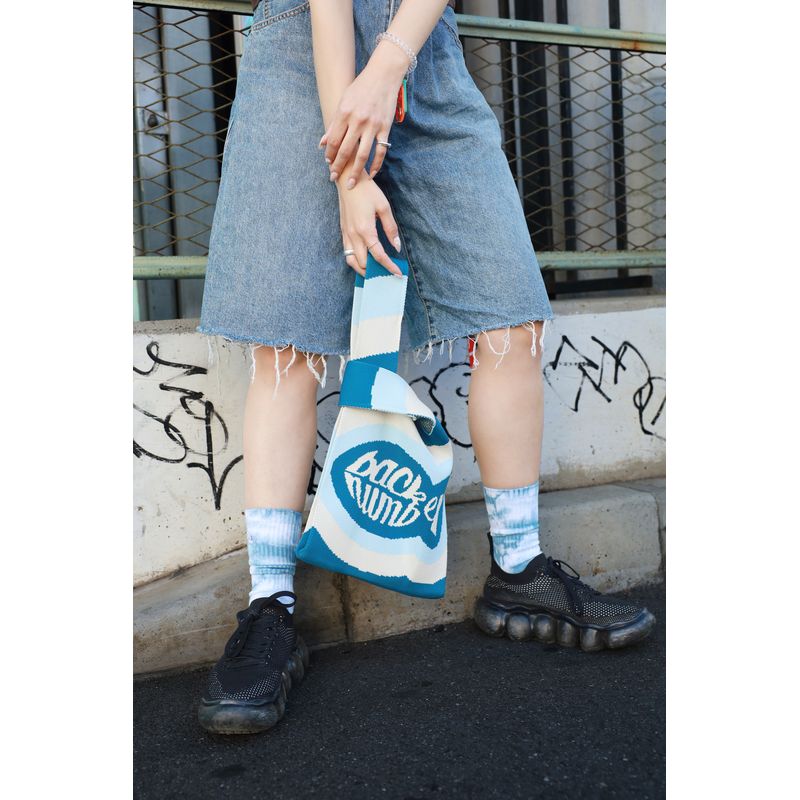 ジャガードニットバッグ BLU