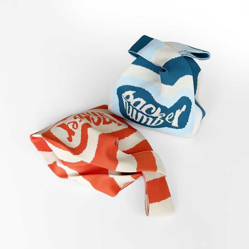 ジャガードニットバッグ ORG