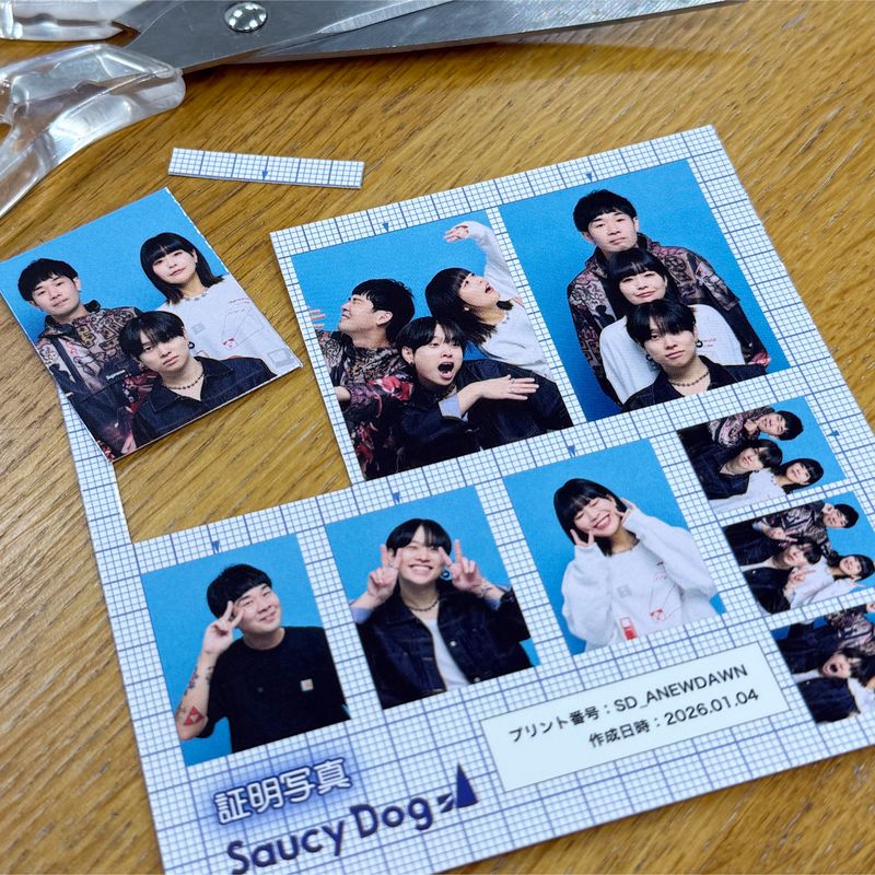 【13】Saucy Dog 証明写真風ステッカー