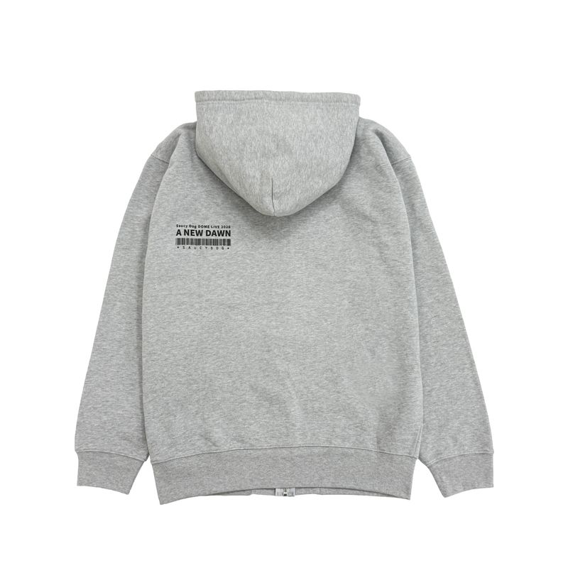 【3】“A NEW DAWN”  ジップパーカー/ミックスグレー