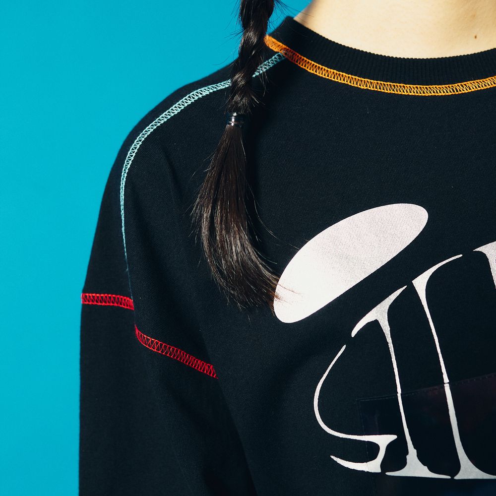 Logo Layered T-shirt "SILENCE"［Black］