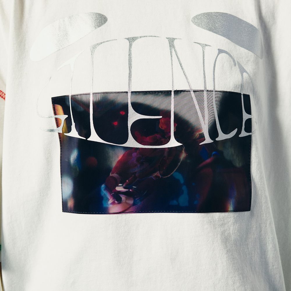 Logo Layered T-shirt "SILENCE"［White］