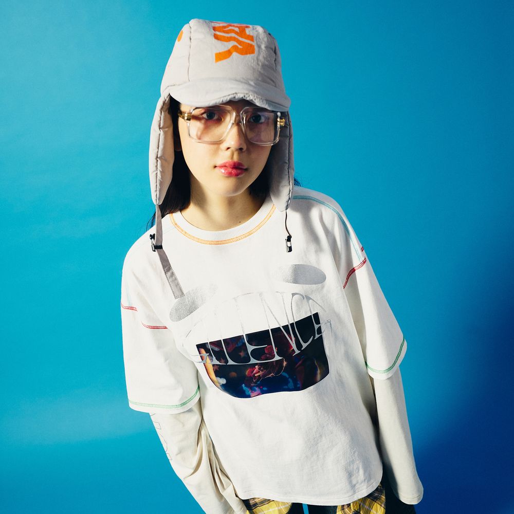 Logo Layered T-shirt "SILENCE"［White］