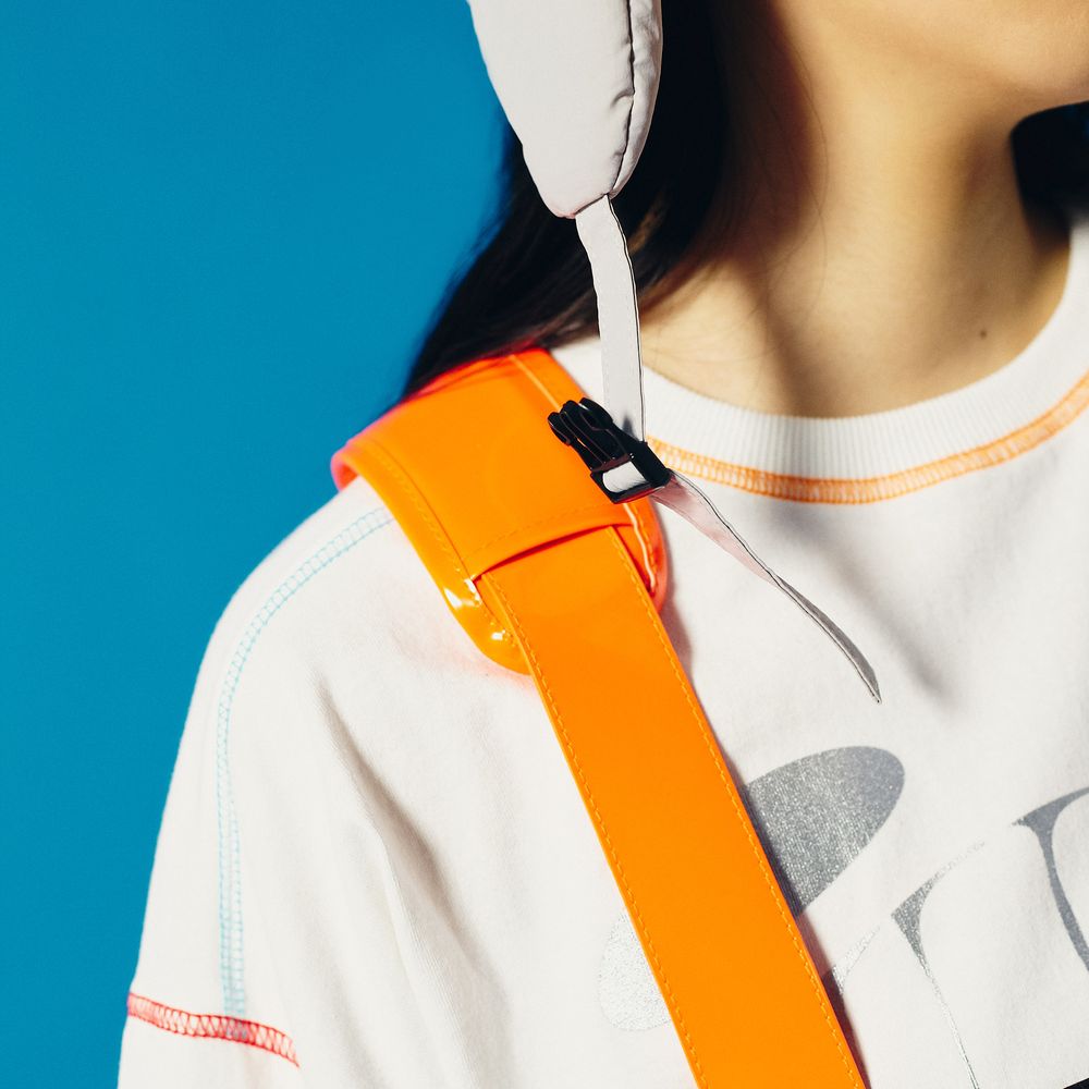 Patent Leather Shoulder Bag "SILENCE"［Orange］