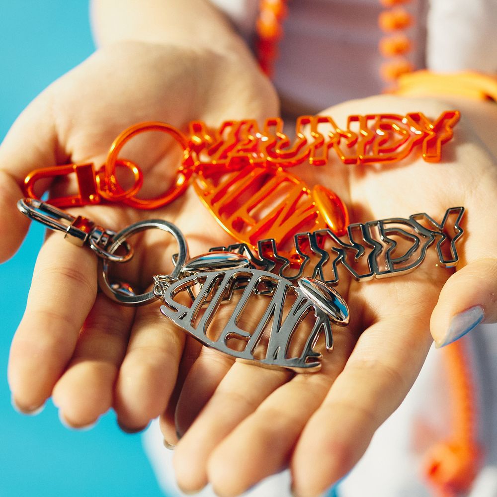 【VAWS ONLINE limited】Metal Logo Keychain "SILENCE"［Orange］
