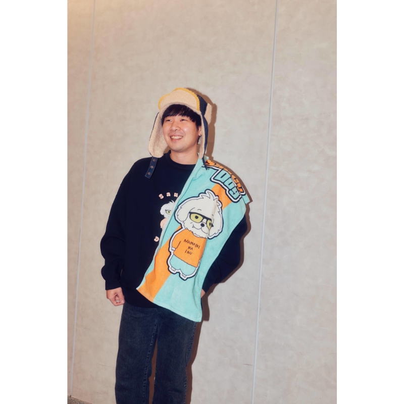 イケてる犬 フェイスタオル