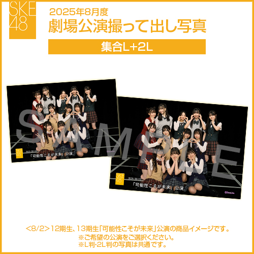 2025年8月度 劇場公演撮って出し写真 2Lセット（集合L＋2L）
