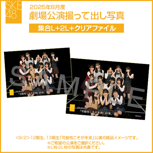 2025年8月度 劇場公演撮って出し写真 クリアファイルセット（集合L＋2L＋クリアファイル）