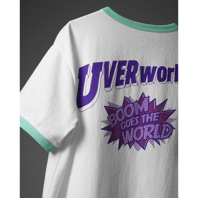 UVERworld×SAINT Mxxxxxx RINGER T-SHIRT（ホワイト×ターコイズ）