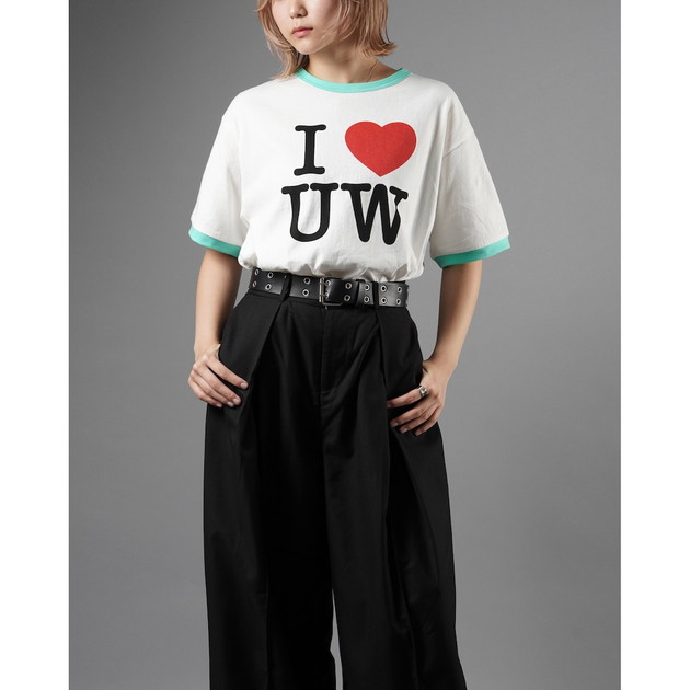 UVERworld×SAINT Mxxxxxx RINGER T-SHIRT（ホワイト×ターコイズ）