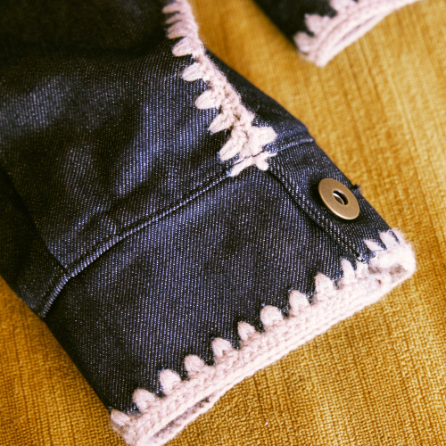 [超特急]Careless Monster×amok HAND KNITTING DENIM JACKET（INDIGO）