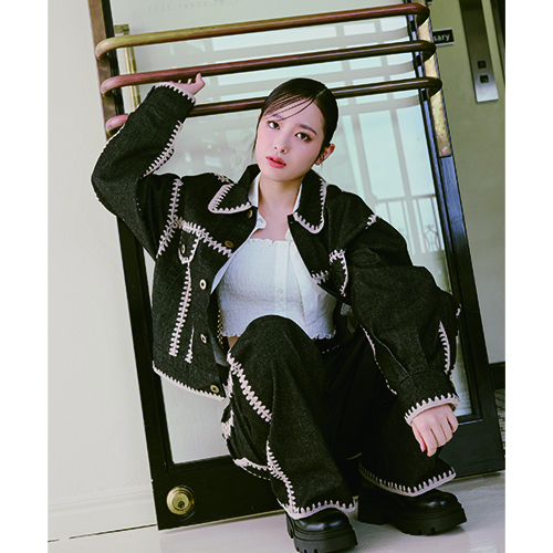 [超特急]Careless Monster×amok HAND KNITTING DENIM JACKET（BLACK）