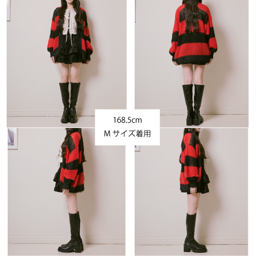 [超特急]Careless Monster×amok BORDER KNIT（RED×BLACK）
