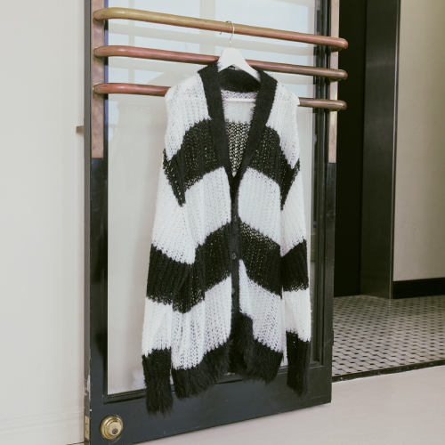 [超特急]Careless Monster×amok BORDER KNIT（WHITE×BLACK）