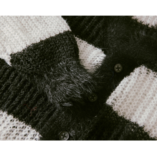 [超特急]Careless Monster×amok BORDER KNIT（WHITE×BLACK）