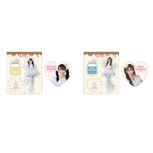 アクリルスタンドキーホルダー＆缶バッジセット(「サマーチョコレート」衣装)