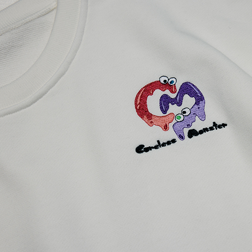 Careless Monster Short Sleeve Sweat  (White)