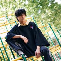  Careless Monster Short Sleeve Sweat (Black)