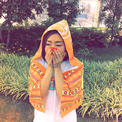 モン吉 ポンチョ型フード付タオル