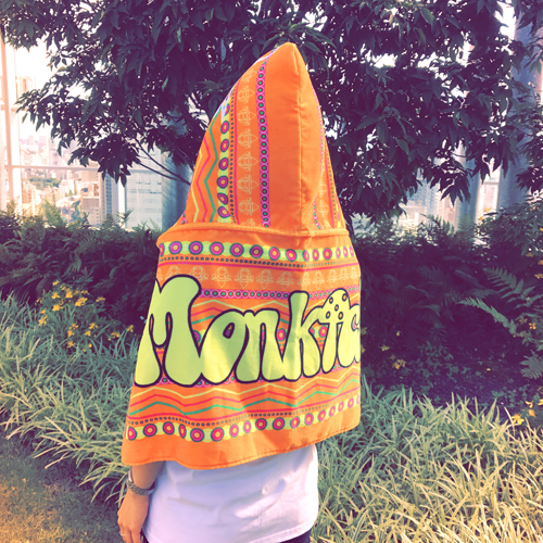 モン吉 ポンチョ型フード付タオル