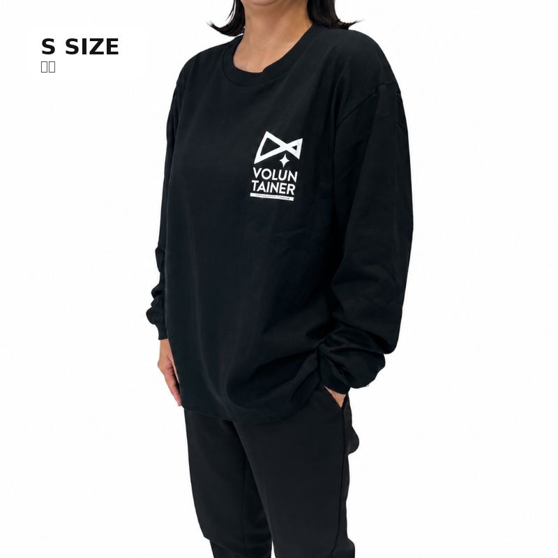 【VOLUNTAINER】ロゴ入りロングTシャツ（ブラック）
