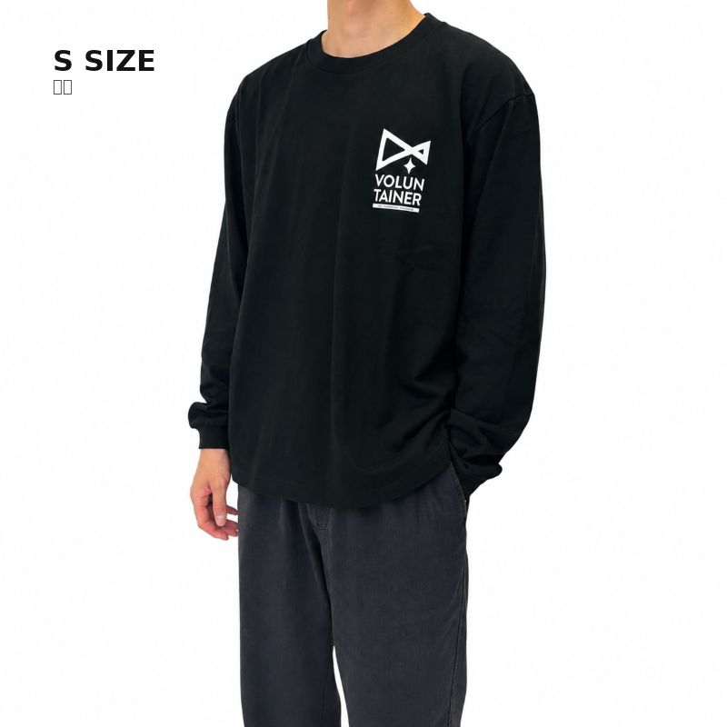 【VOLUNTAINER】ロゴ入りロングTシャツ（ブラック）