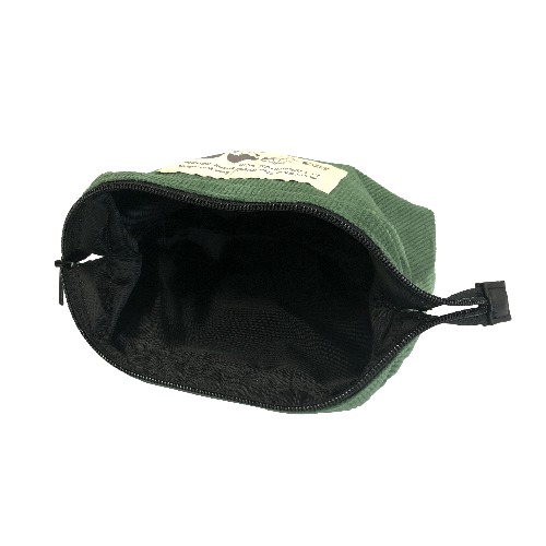 【25】コーデュロイデザインポーチ/リーフグリーン