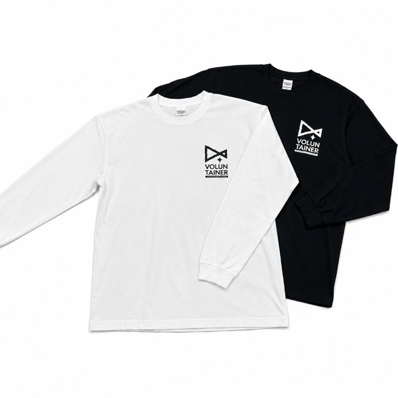 【VOLUNTAINER】ロゴ入りロングTシャツ（ホワイト）