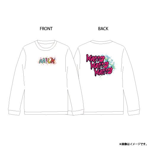 [M!LK]【会場受取】着るだけで幸せ。アトリエ山中のロンT（White×Pink）