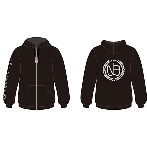 ジップアップパーカー/ブラック