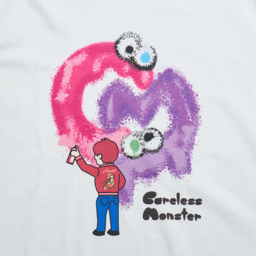 Careless Monster×amok T-shirts (White)