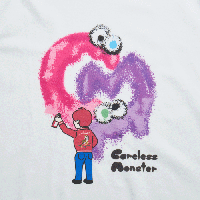 Careless Monster×amok T-shirts (White)