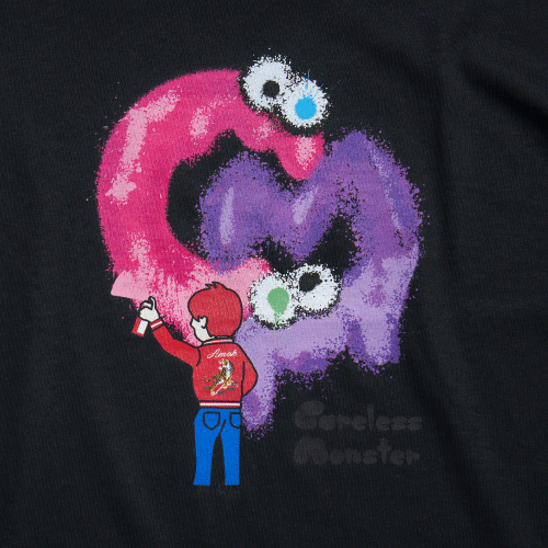 Careless Monster×amok T-shirts (Black)