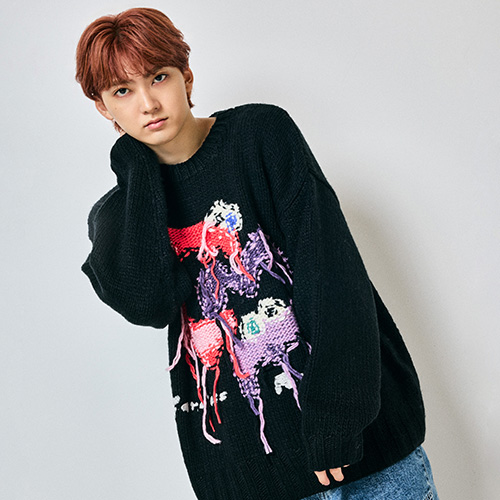 Careless Monster×amok knit (Black)