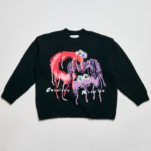 Careless Monster×amok knit (Black)