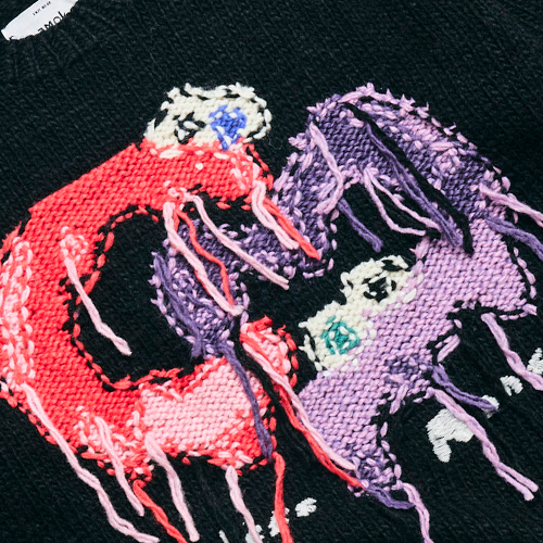 Careless Monster×amok knit (Black)