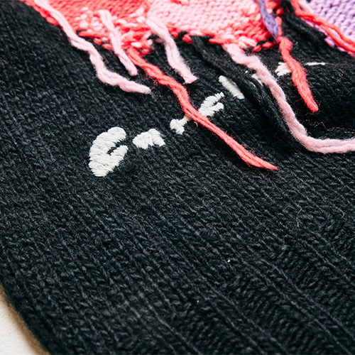 Careless Monster×amok knit (Black)