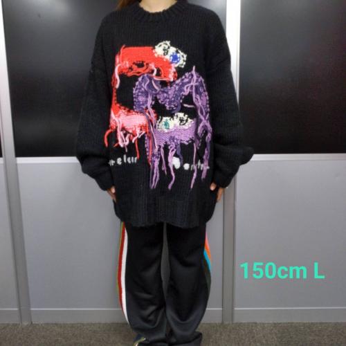 Careless Monster×amok knit (Black)