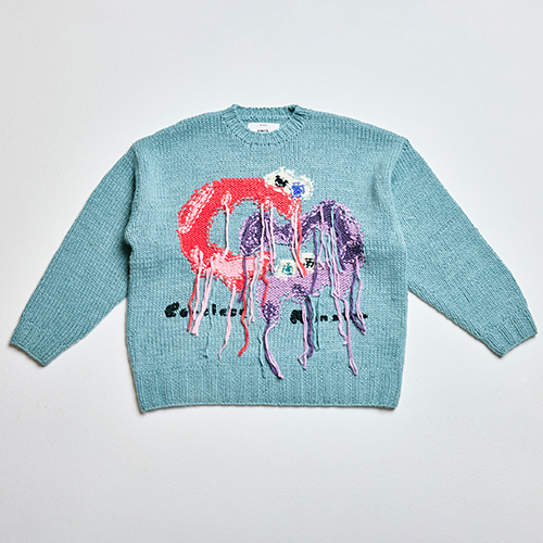 Careless Monster×amok knit (Blue)