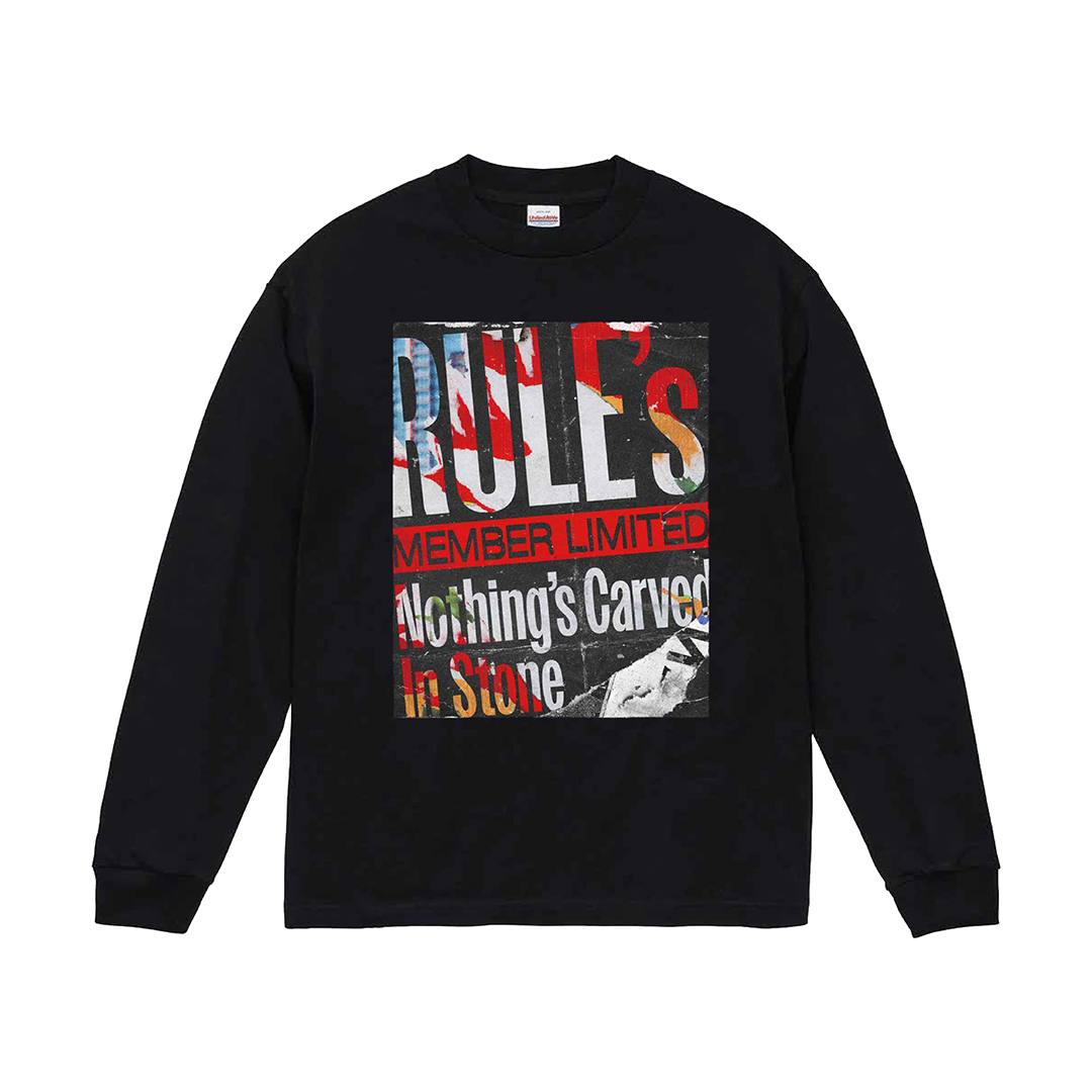 【Nothing's Carved In Stone】RULE's ロングTシャツ/ブラック
